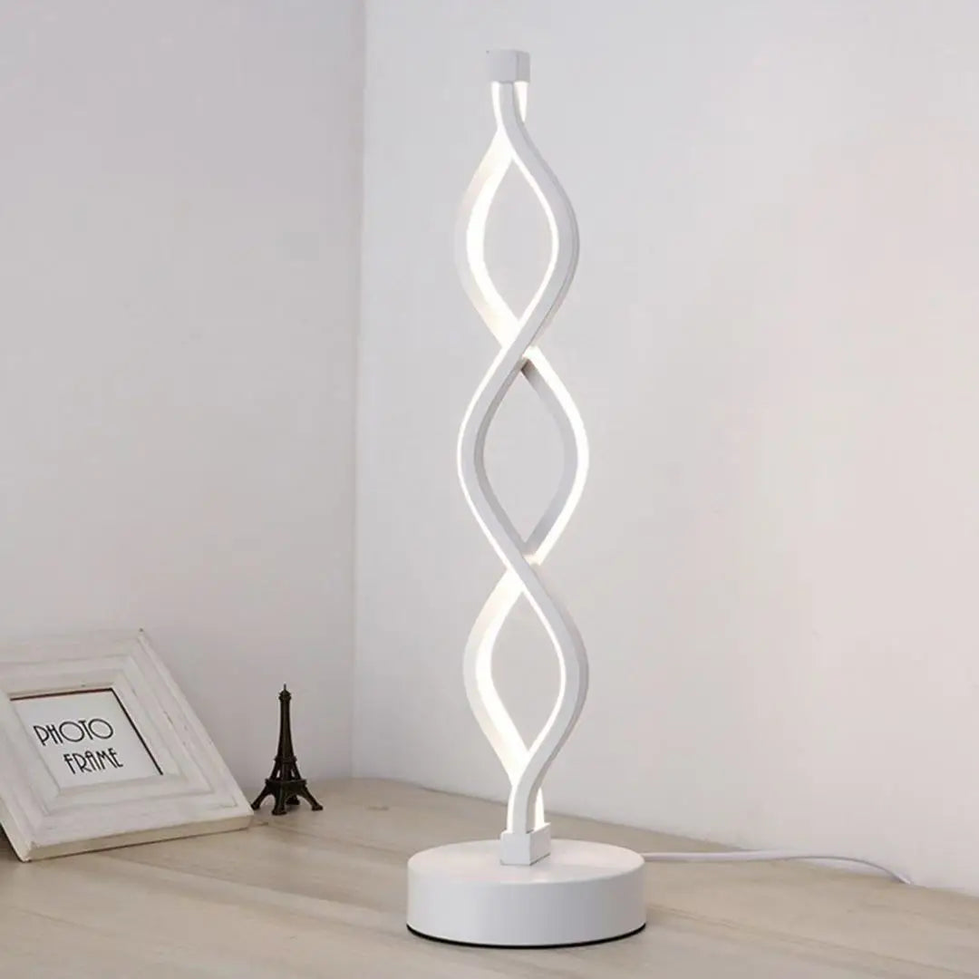 Modern 3 Colors Dimmable Desk Lamp Creative Spiral LED Night Light for Living Room Office Bedroom Bedside Ambient Table Lighting