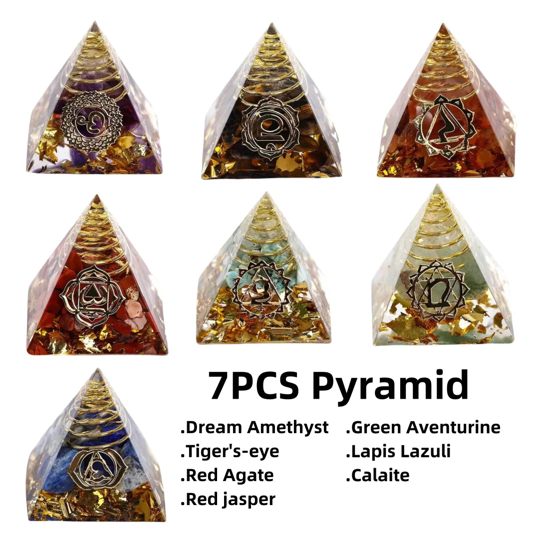 Crystal Pyramid Chakra Set