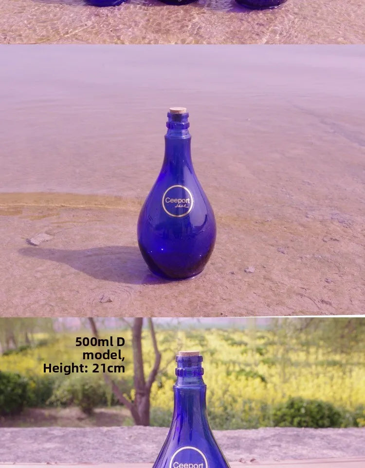 Large Crystal Glass Water Bottle
