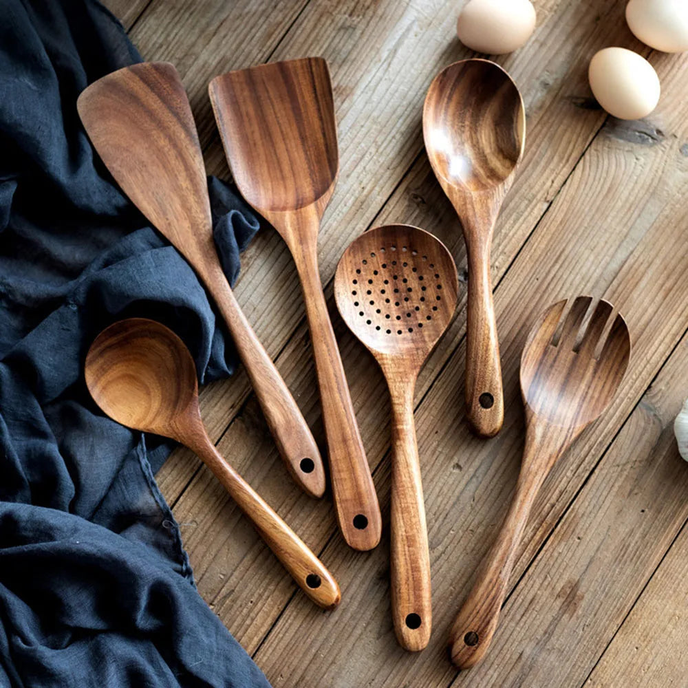 Teak Wood Kitchen Utensil Set