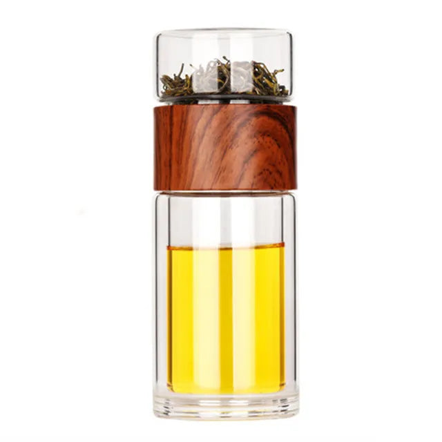 Double Glass Tea Infuser Bottle