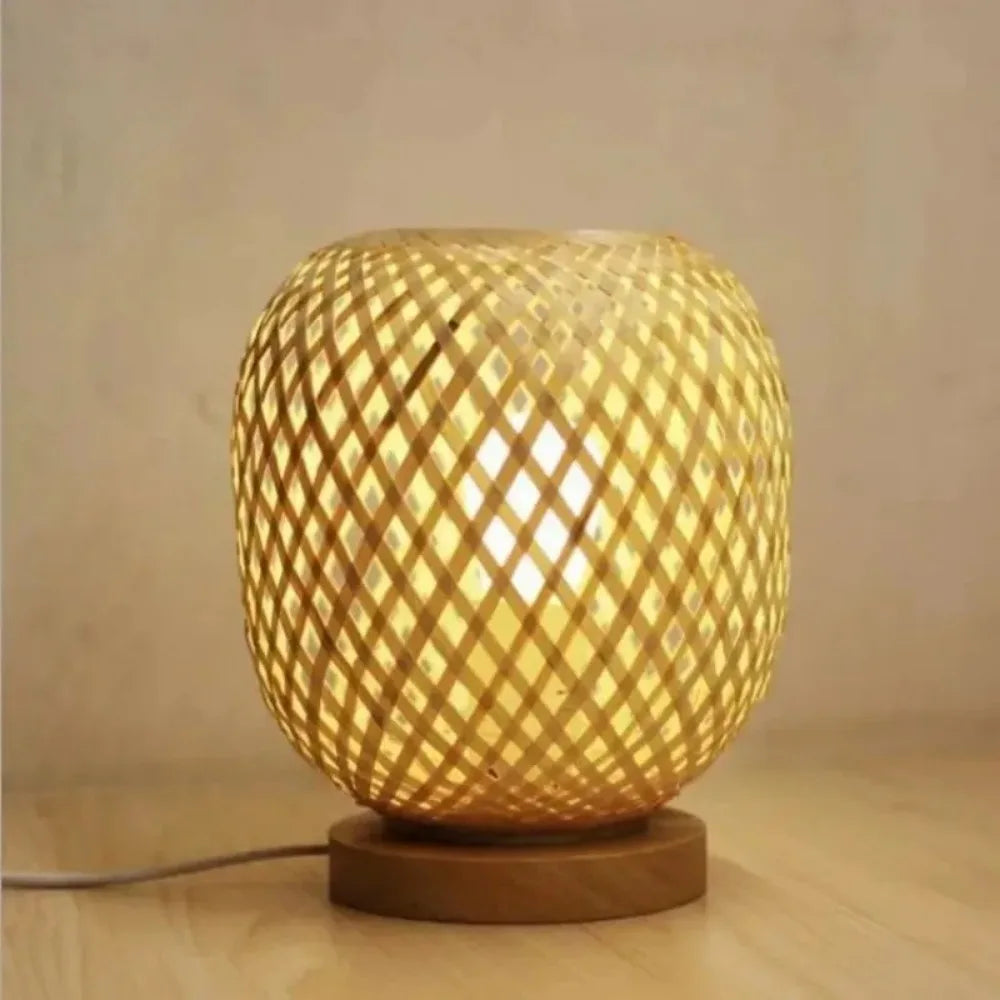 Bohemian Bamboo & Rattan Table Lamp