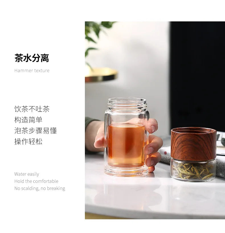 Double Glass Tea Infuser Bottle