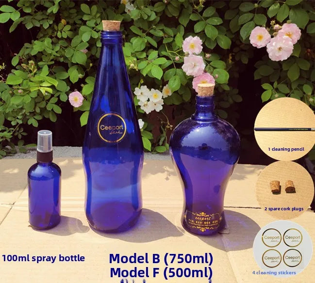 Large Crystal Glass Water Bottle