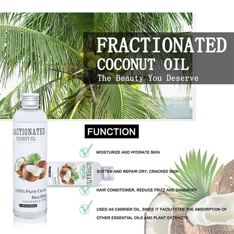 Natural Organic Coconut Oil 100% Organic Castor Oil Moisturizing Deep Relaxation Body Face Massage Essential Oil Skin Care 100ml