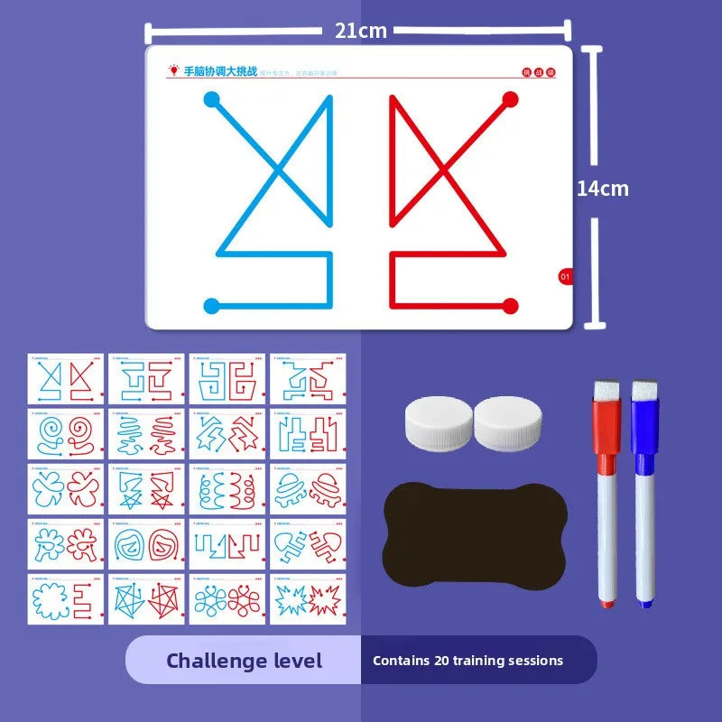 Whole Brain Thinking Training Improving 20 Pages Brain Collaboration Training Cards Concentration Attention Fine Motor Cards
