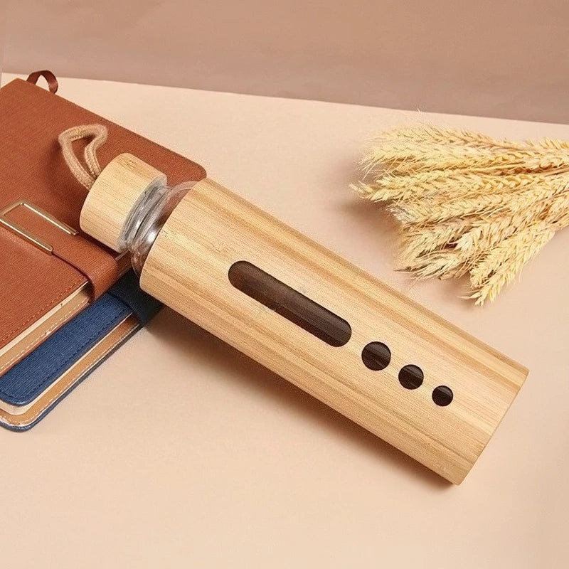 Borosilicate Glass Water Bottle with Bamboo Sleeve