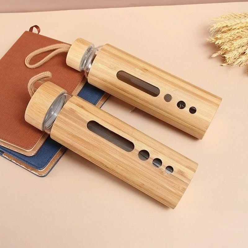 Borosilicate Glass Water Bottle with Bamboo Sleeve