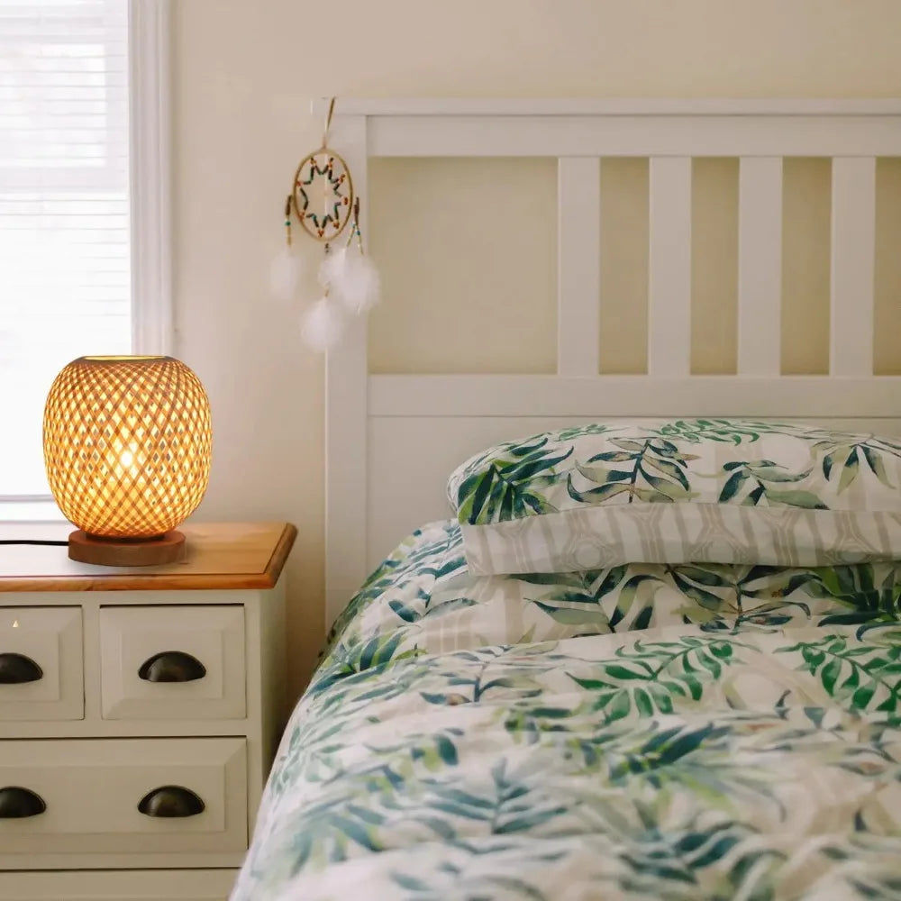 Bohemian Bamboo & Rattan Table Lamp