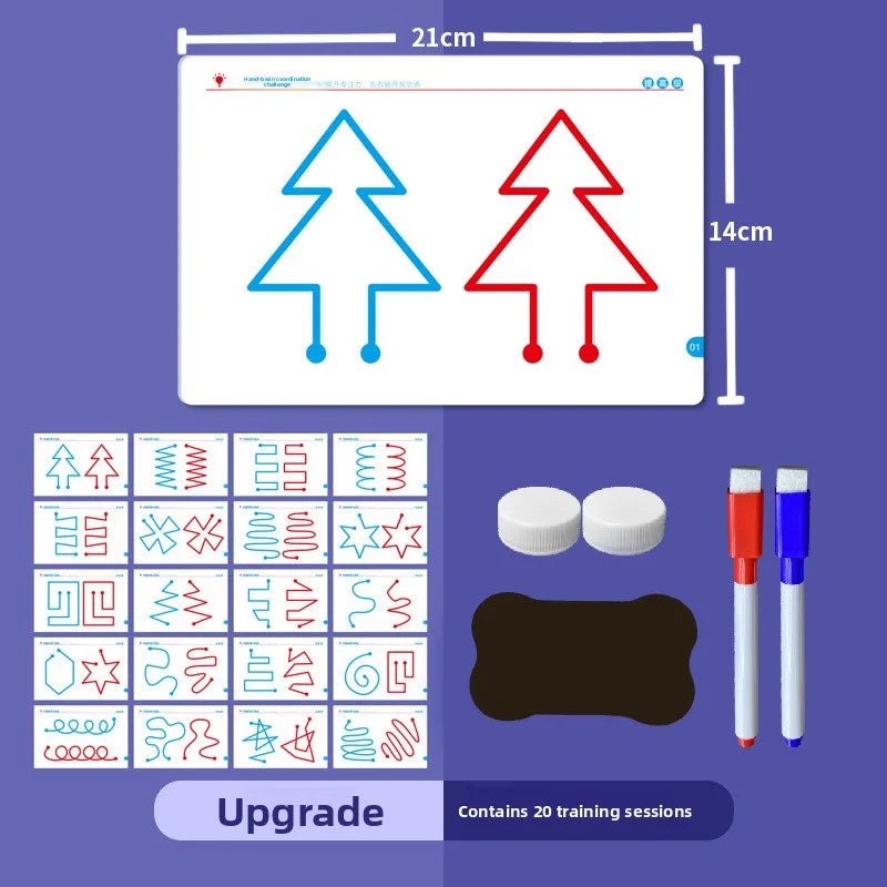 Whole Brain Thinking Training Improving 20 Pages Brain Collaboration Training Cards Concentration Attention Fine Motor Cards