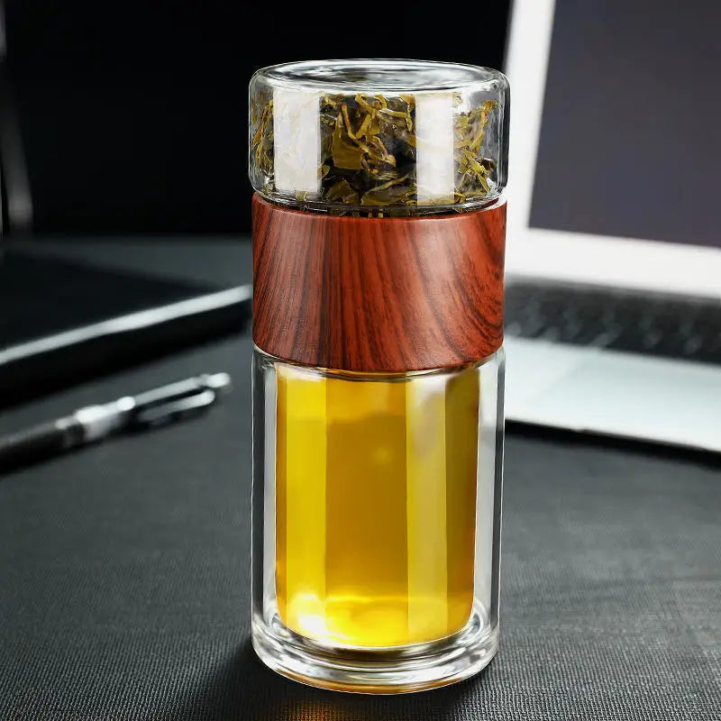 Double Glass Tea Infuser Bottle