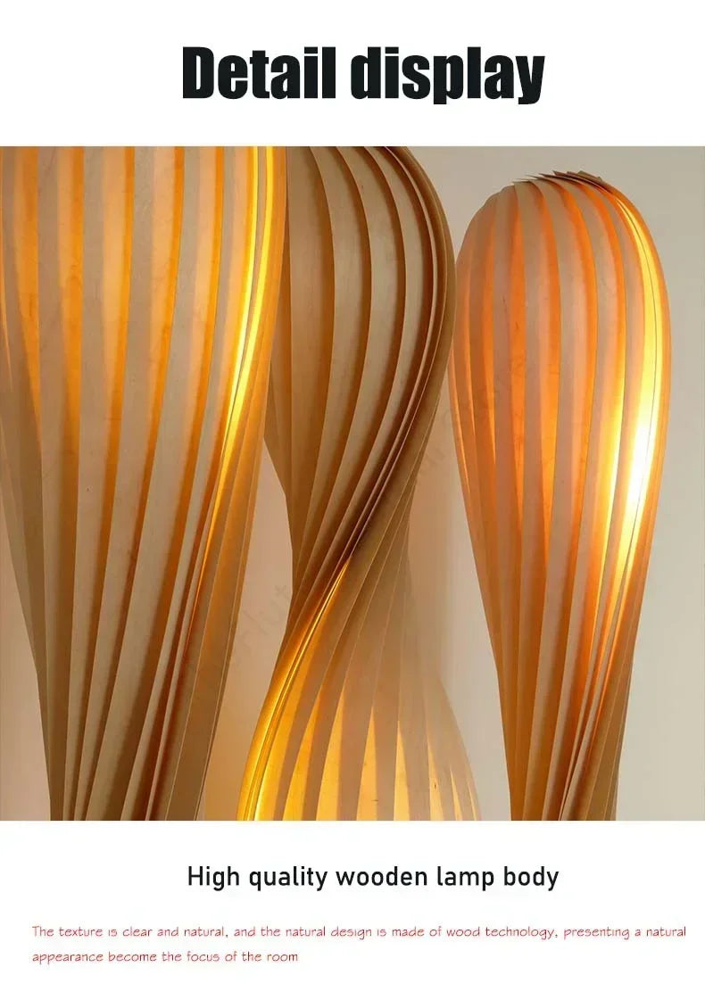 Wooden LED Floor Lamp