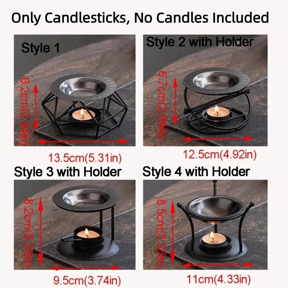 Creative Essential Oil Warmer Portable Retro Aromatherapy Burner Candle Holder Decorative Candle Heating Holder Home Decor