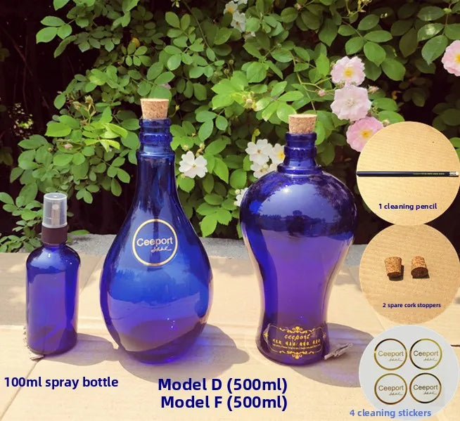 Large Crystal Glass Water Bottle