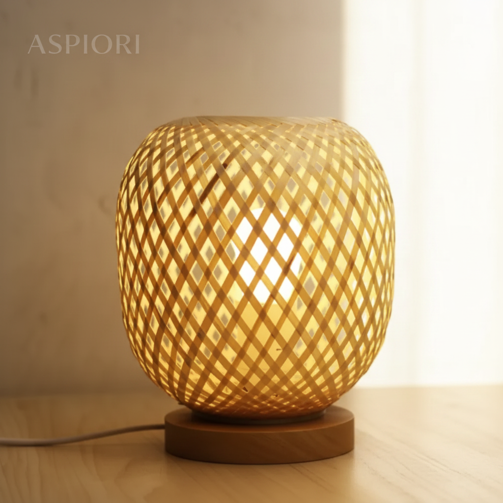 Bohemian Bamboo & Rattan Table Lamp