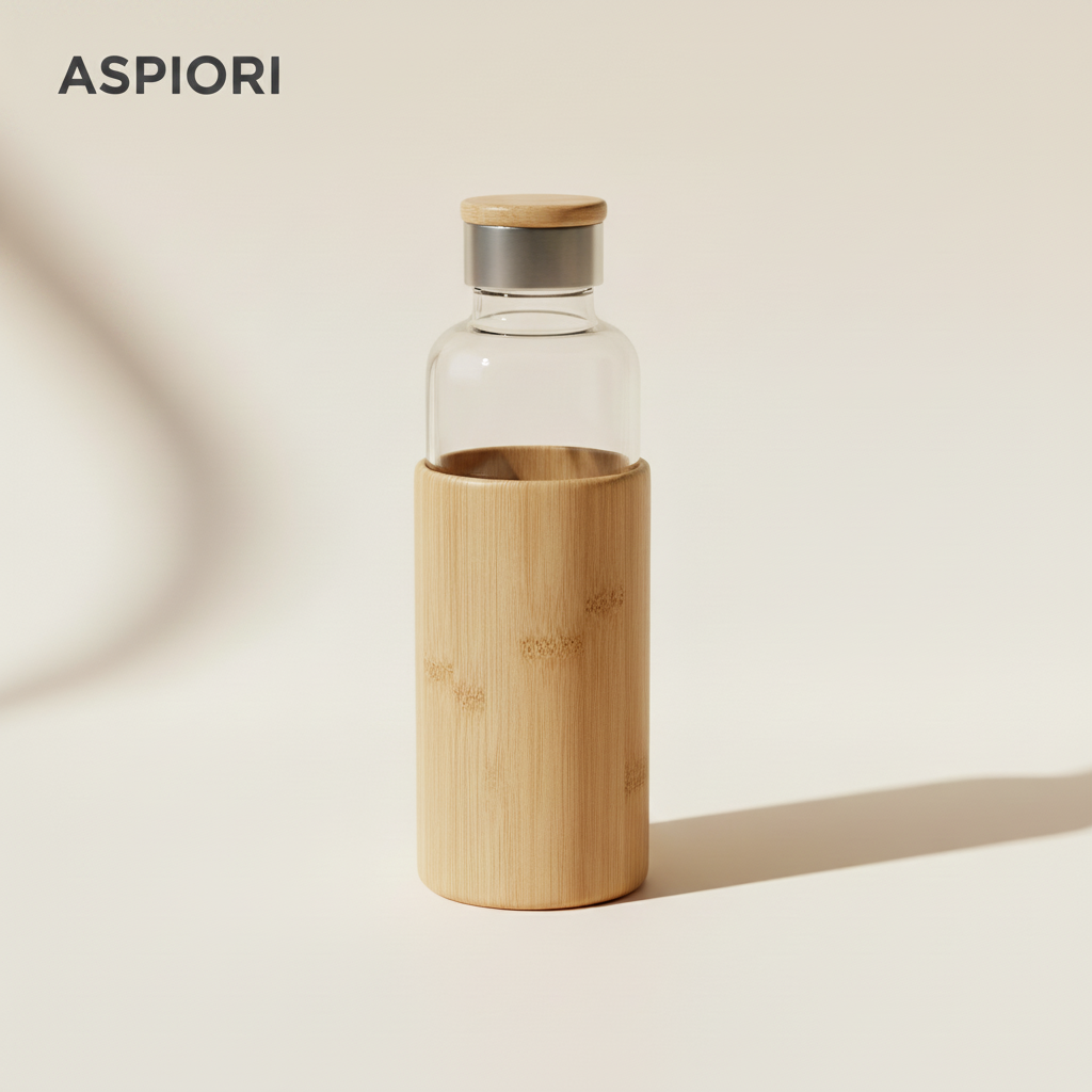 Borosilicate Glass Water Bottle with Bamboo Sleeve
