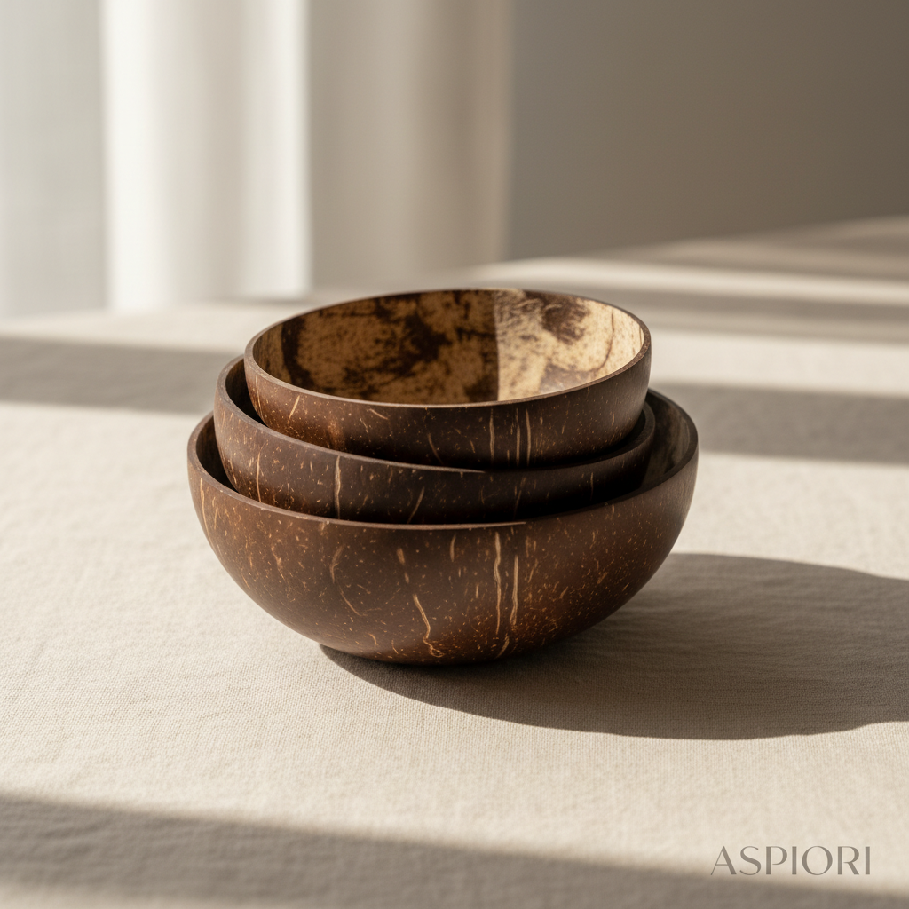 Natural Coconut Serving Bowls