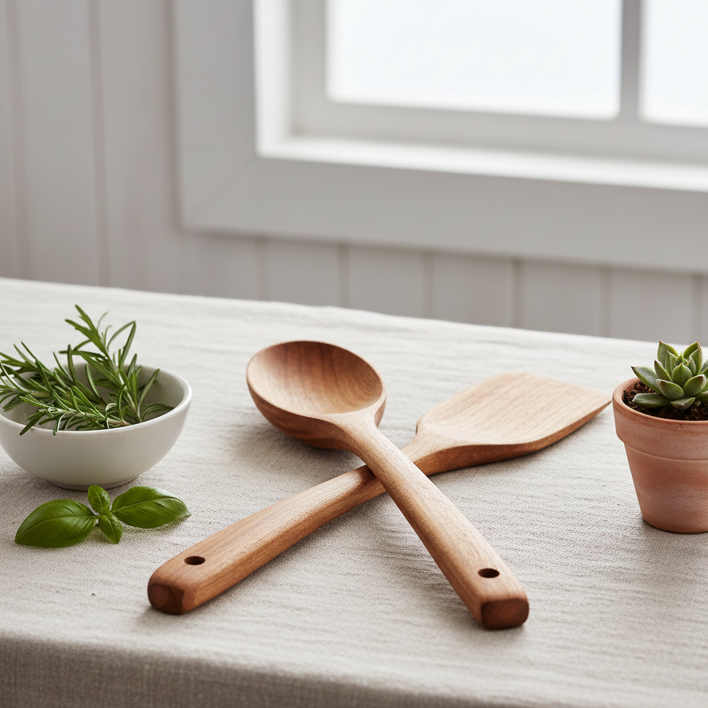 Natural Wood Cooking Spoon & Spatula