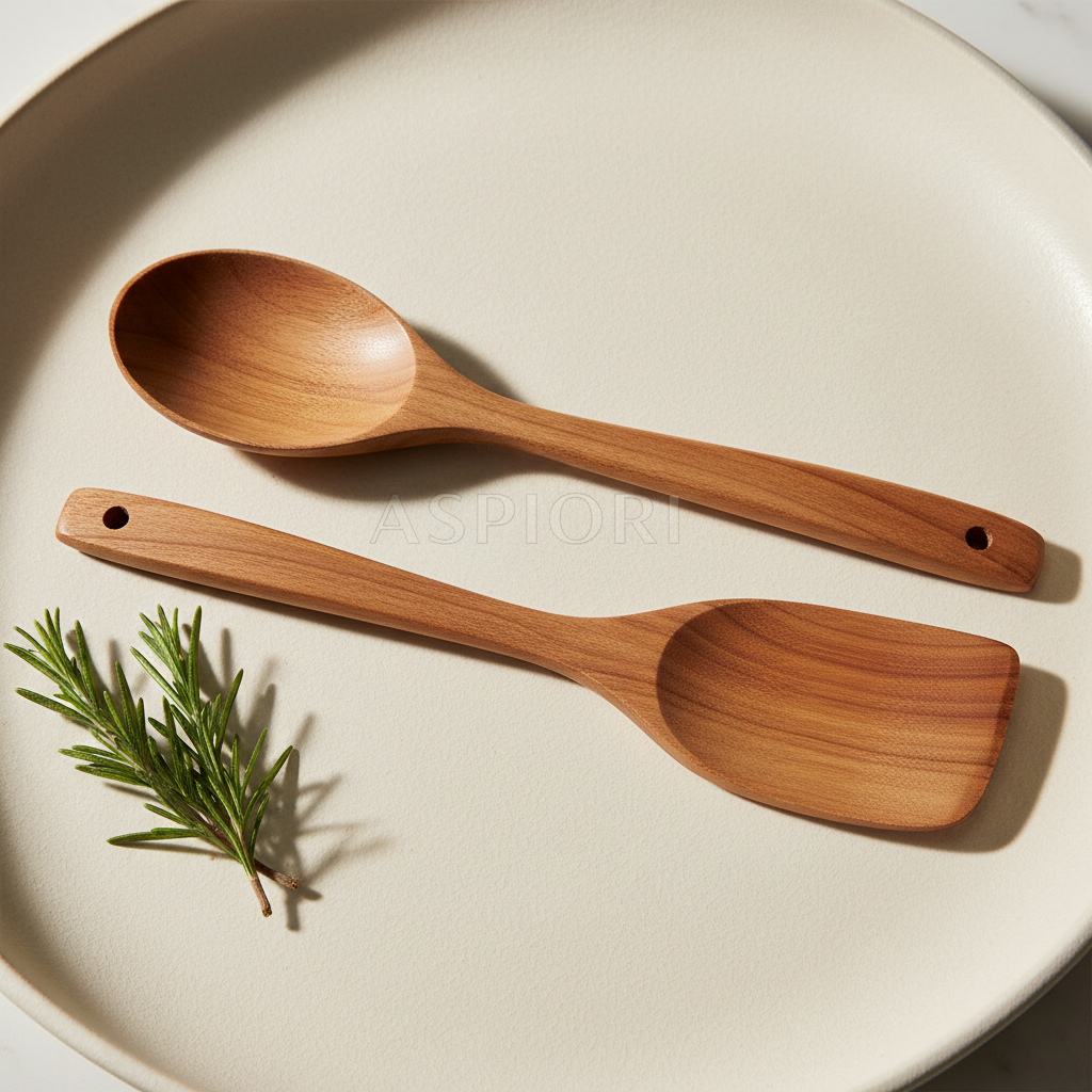 Natural Wood Cooking Spoon & Spatula