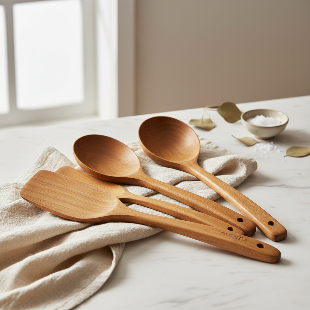 Teak Wood Cooking Utensil Set