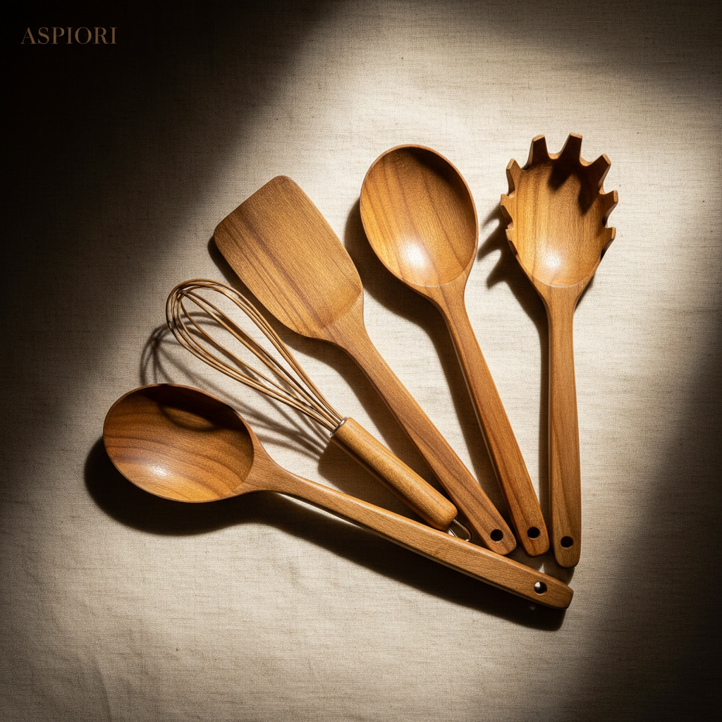 Teak Wood Cooking Utensil Set